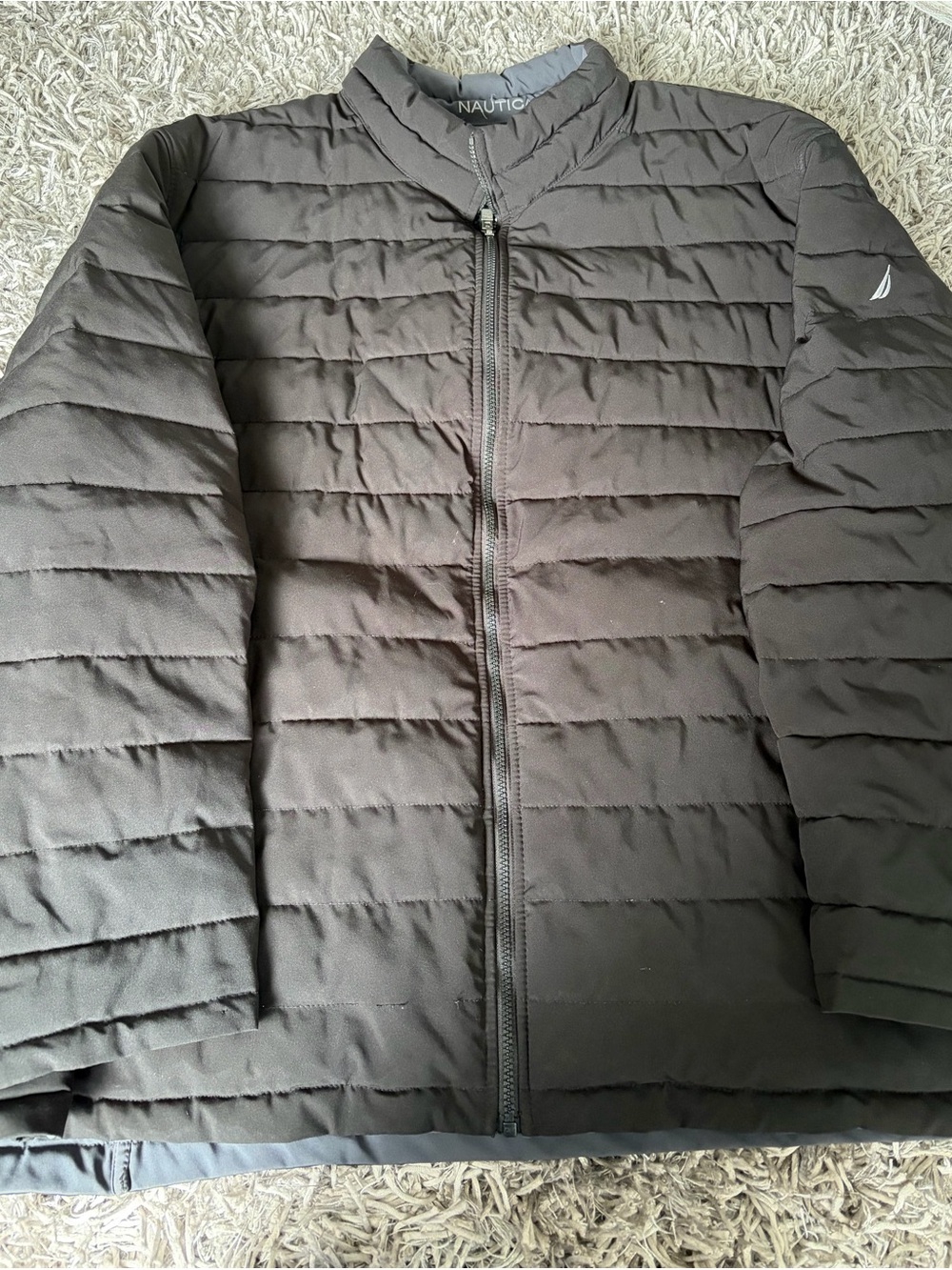 Nautica Men's Quilted Black gray reversible puffer jacket 5XL